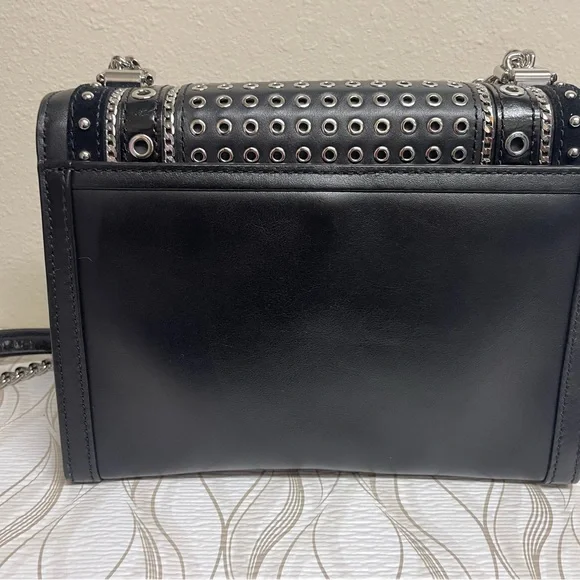 Michael Kors Black and Silver Studded and Grommeted Handbag - Picture 10 of 12